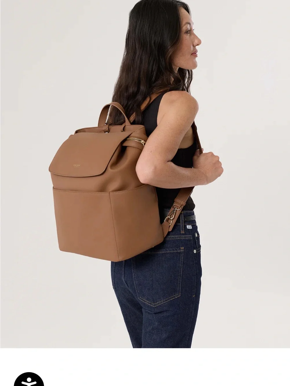 Brand new un used!!  MATT & NAT Tan Vegan Leather Backpack with Front Pocket